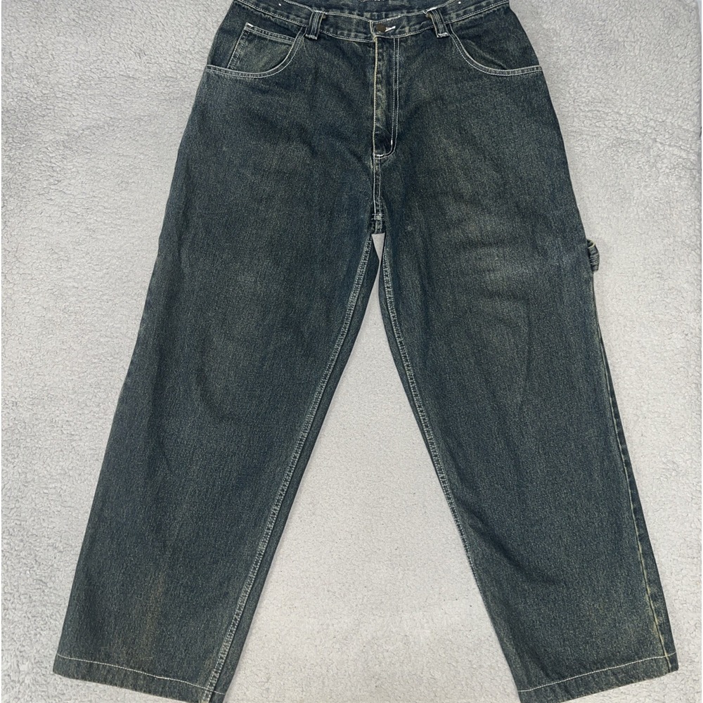VTG Akademiks Carpenter Jeans Men 34 (32x31) Blue Denim Hammer Loop Distress Y2K